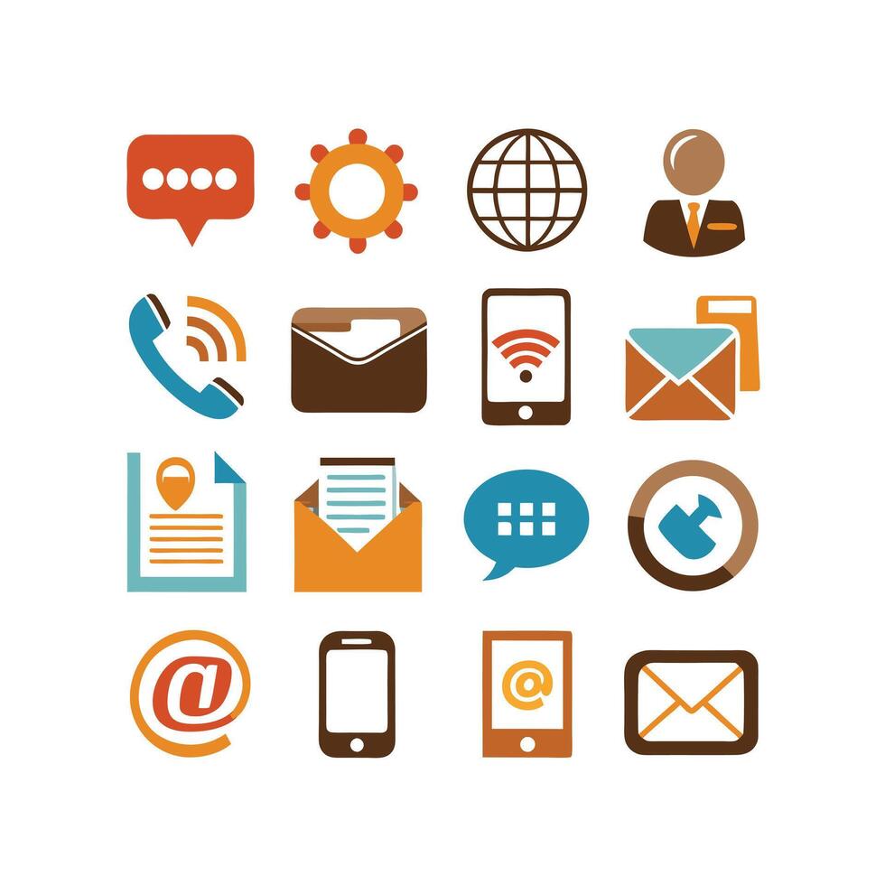 Contact Icon Set Collection Illustration vector