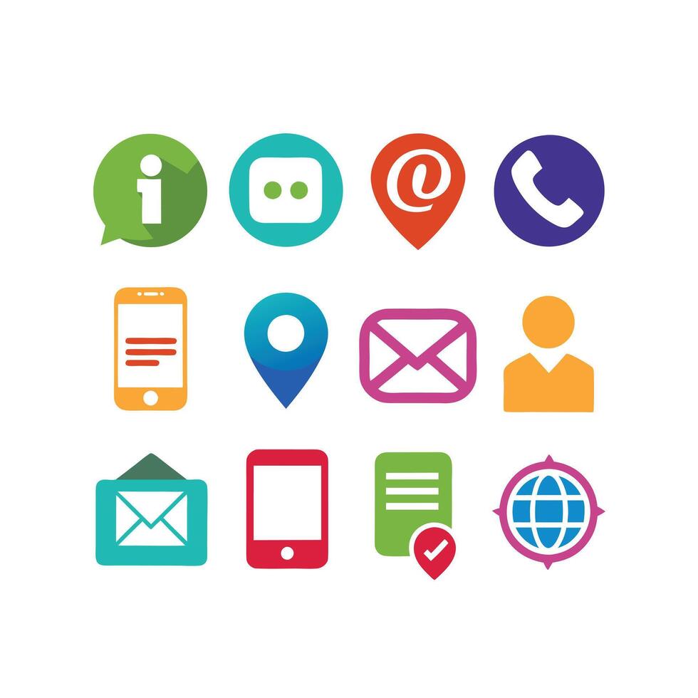 Contact Icon Set Collection Illustration vector