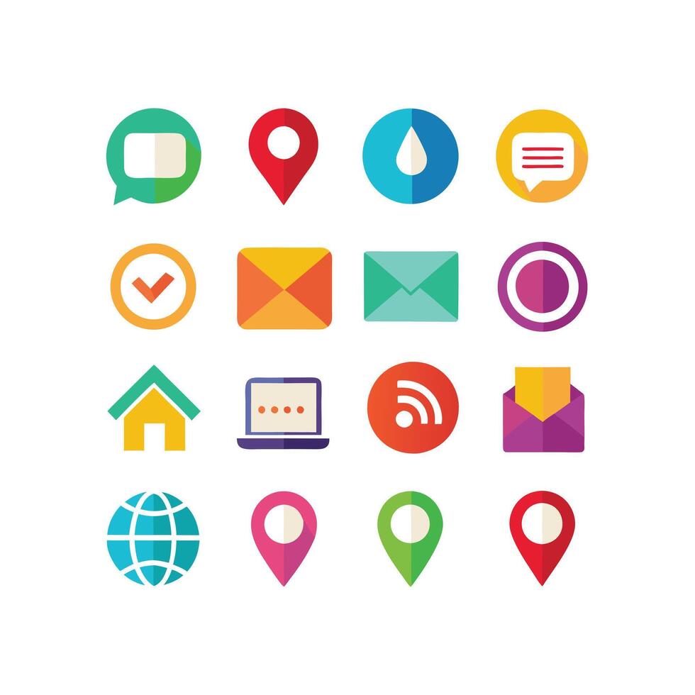 Contact Icon Set Collection Illustration vector