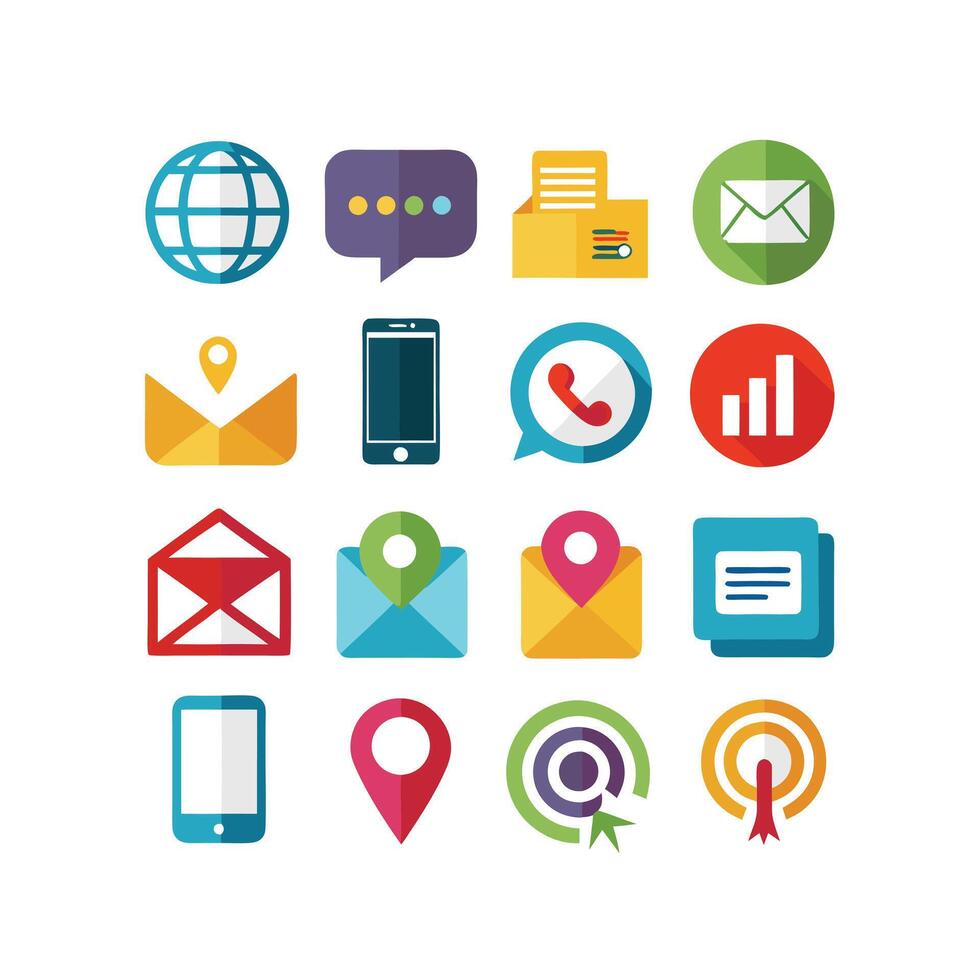 Contact Icon Set Collection Illustration vector