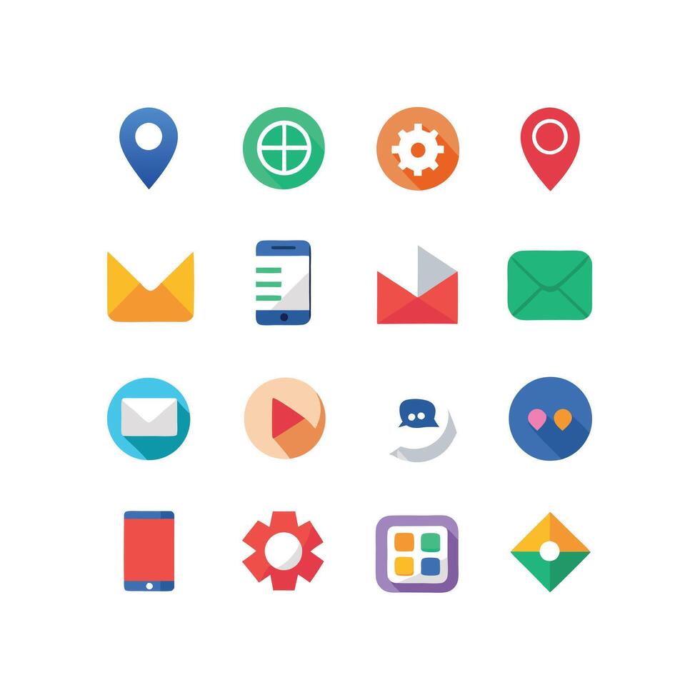 Contact Icon Set Collection Illustration vector