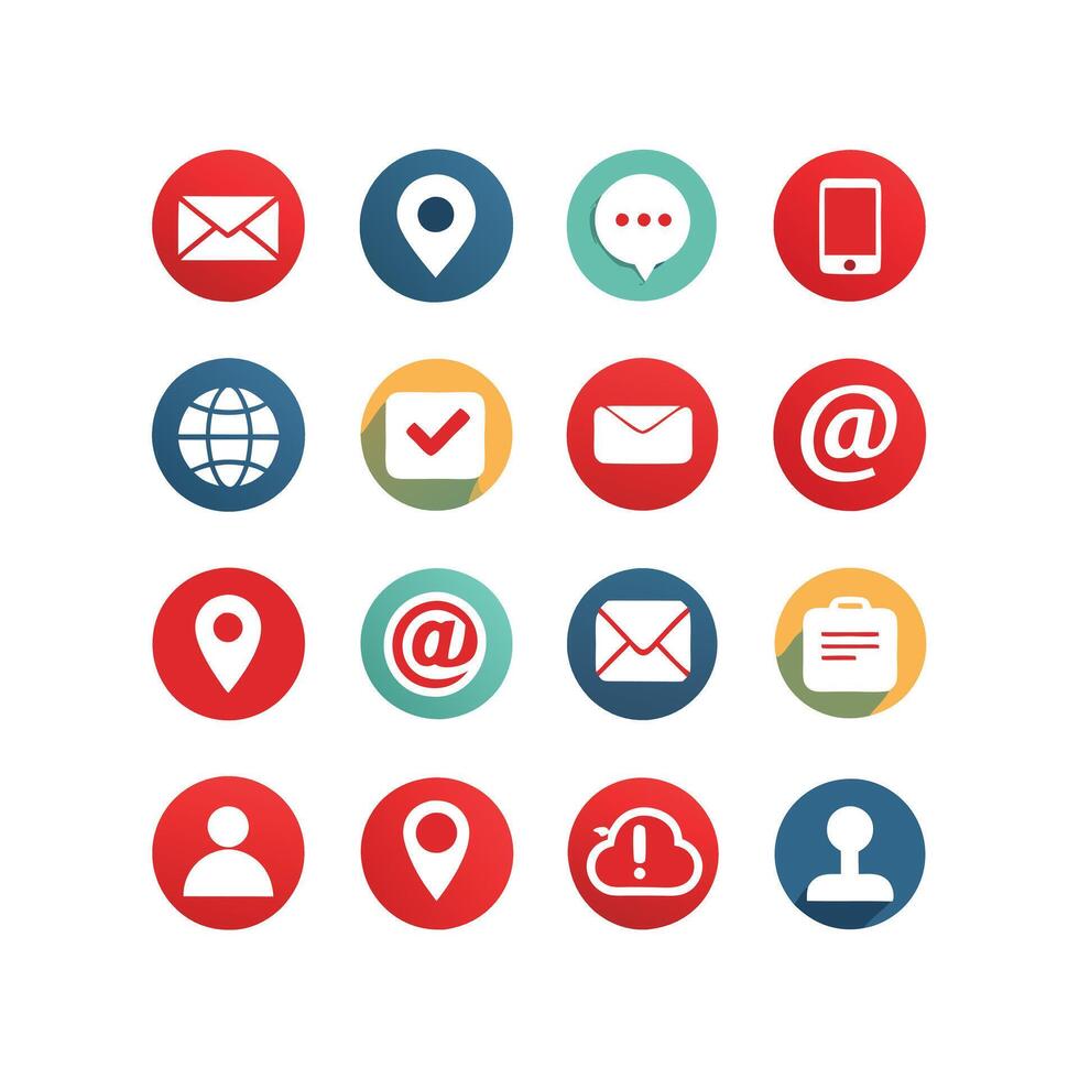 Contact Icon Set Collection Illustration vector