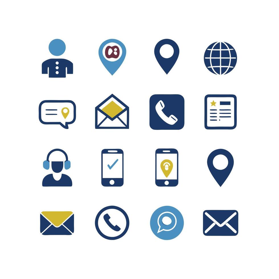 Contact Icon Set Collection Illustration vector