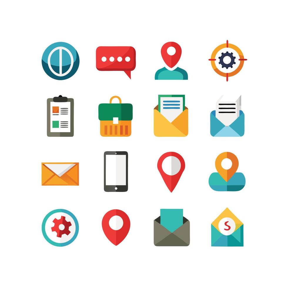 Contact Icon Set Collection Illustration vector