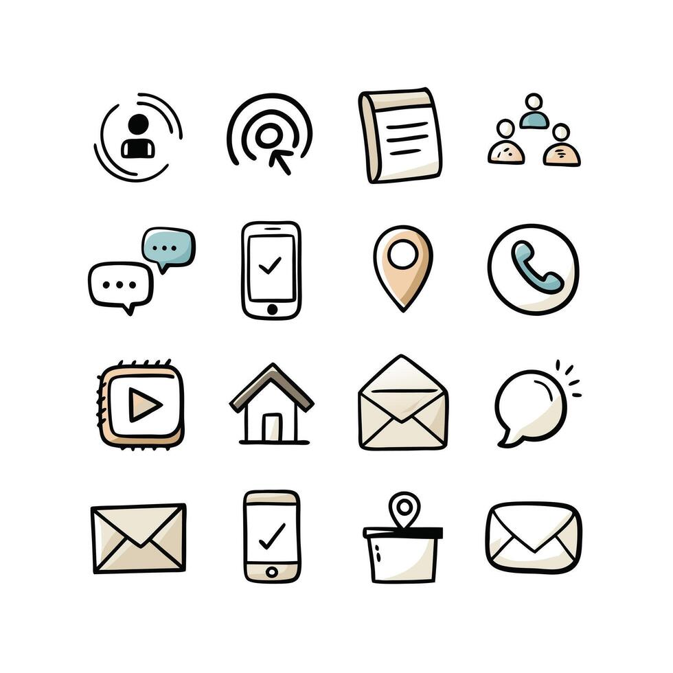 Contact Icon Set Collection Illustration vector
