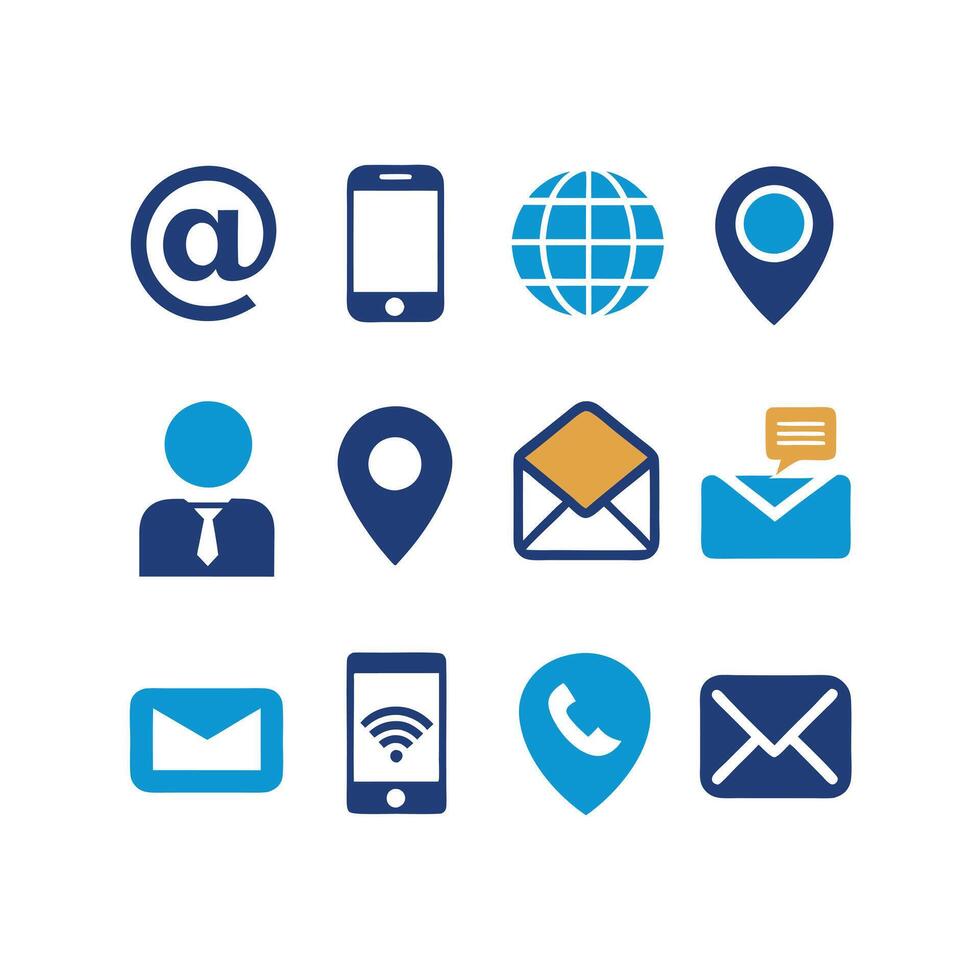 Contact Icon Set Collection Illustration vector