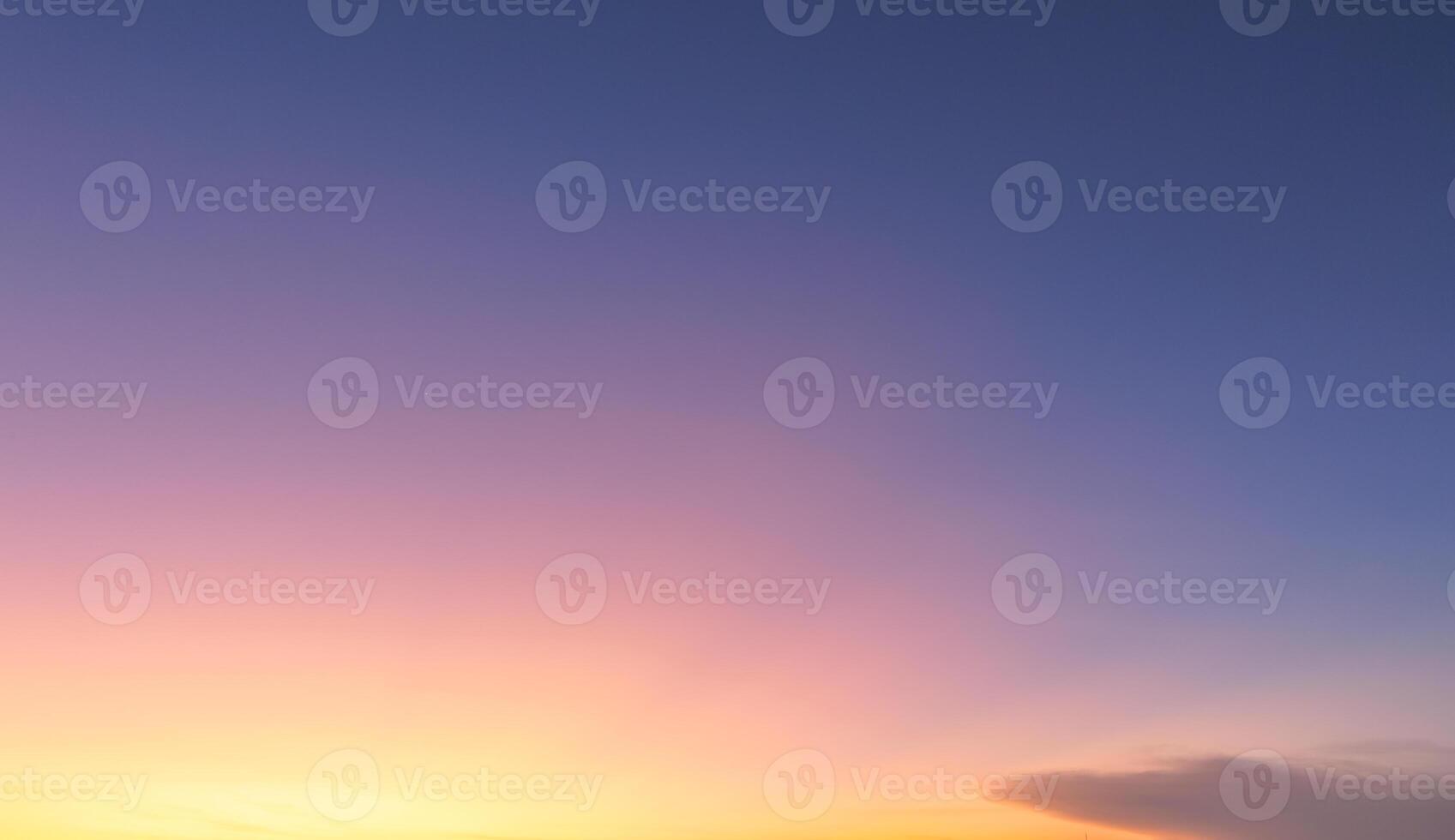 Horizon panorama and dramatic twilight sky and cloud sunset background. Natural sky background texture, beautiful color. Dark clouds, big storm and rain. photo