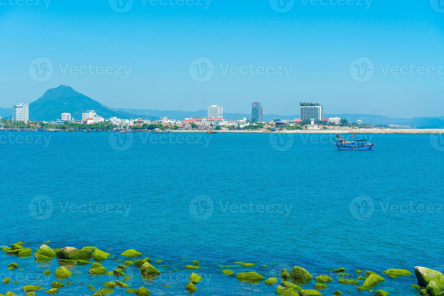 View of Tuy Hoa city, Phu Yen province, Vietnam. This is a new place that attracts tourists and locals. photo
