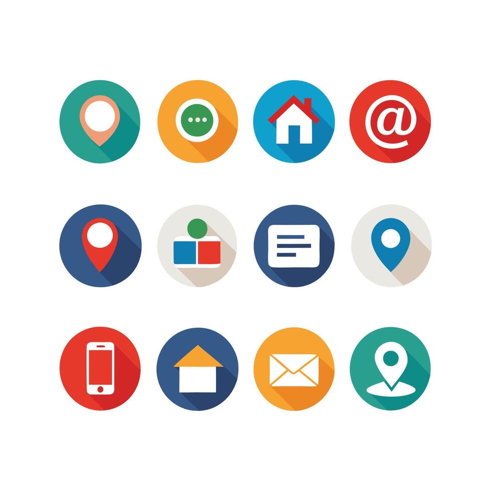 Contact Icon Set Collection Illustration vector