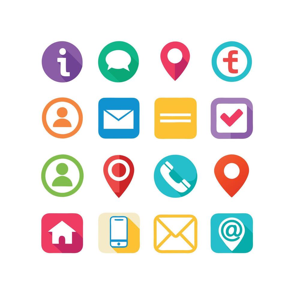 Contact Icon Set Collection Illustration vector