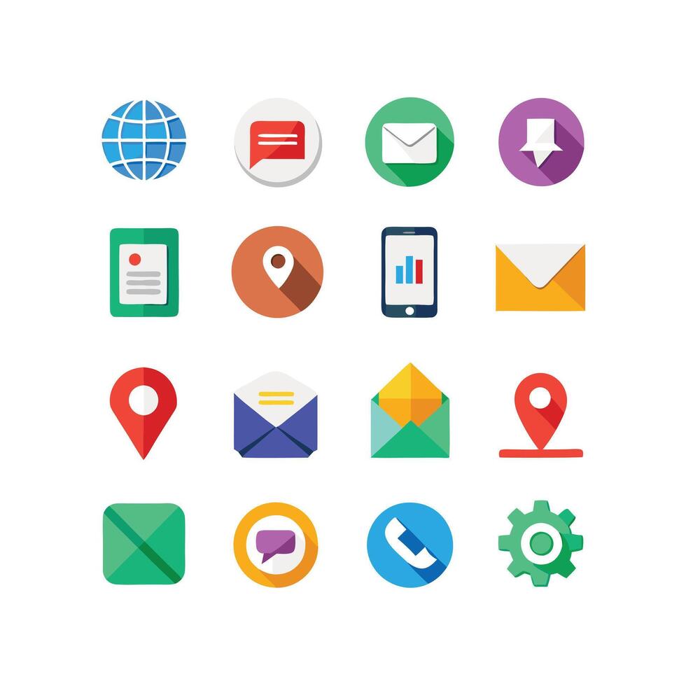 Contact Icon Set Collection Illustration vector