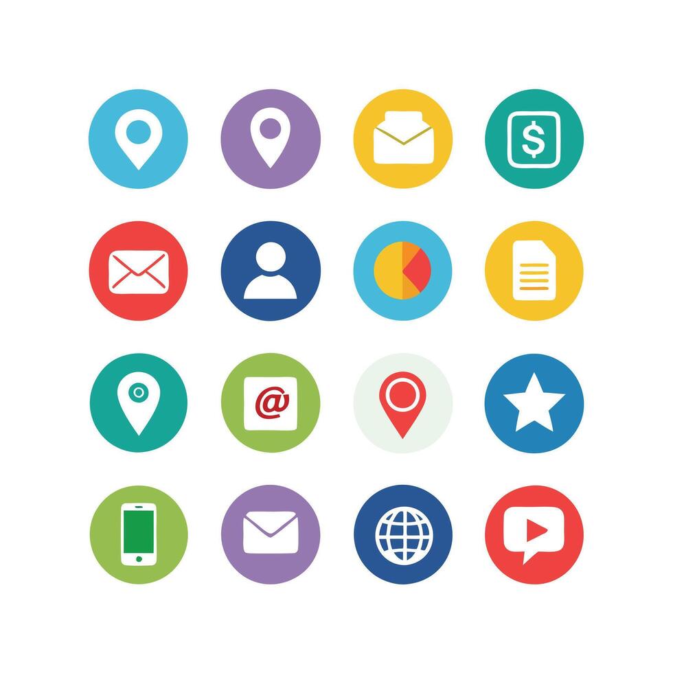 Contact Icon Set Collection Illustration vector