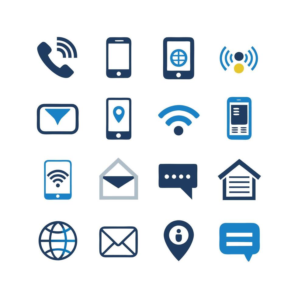 Contact Icon Set Collection Illustration vector