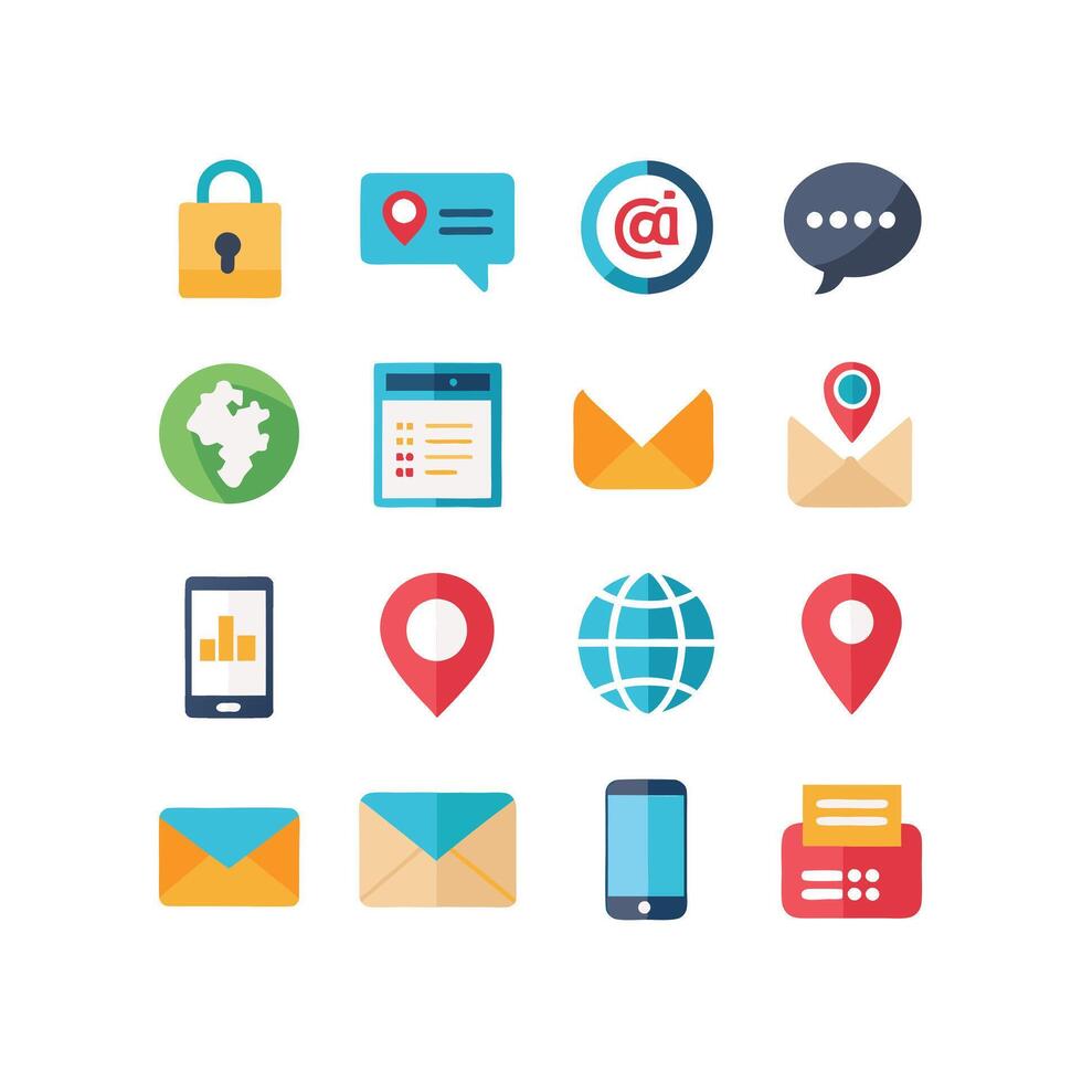 Contact Icon Set Collection Illustration vector