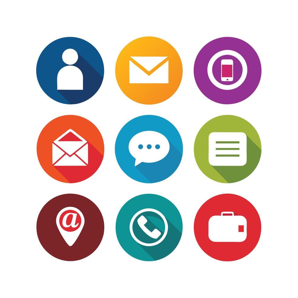 Contact Icon Set Collection Illustration vector
