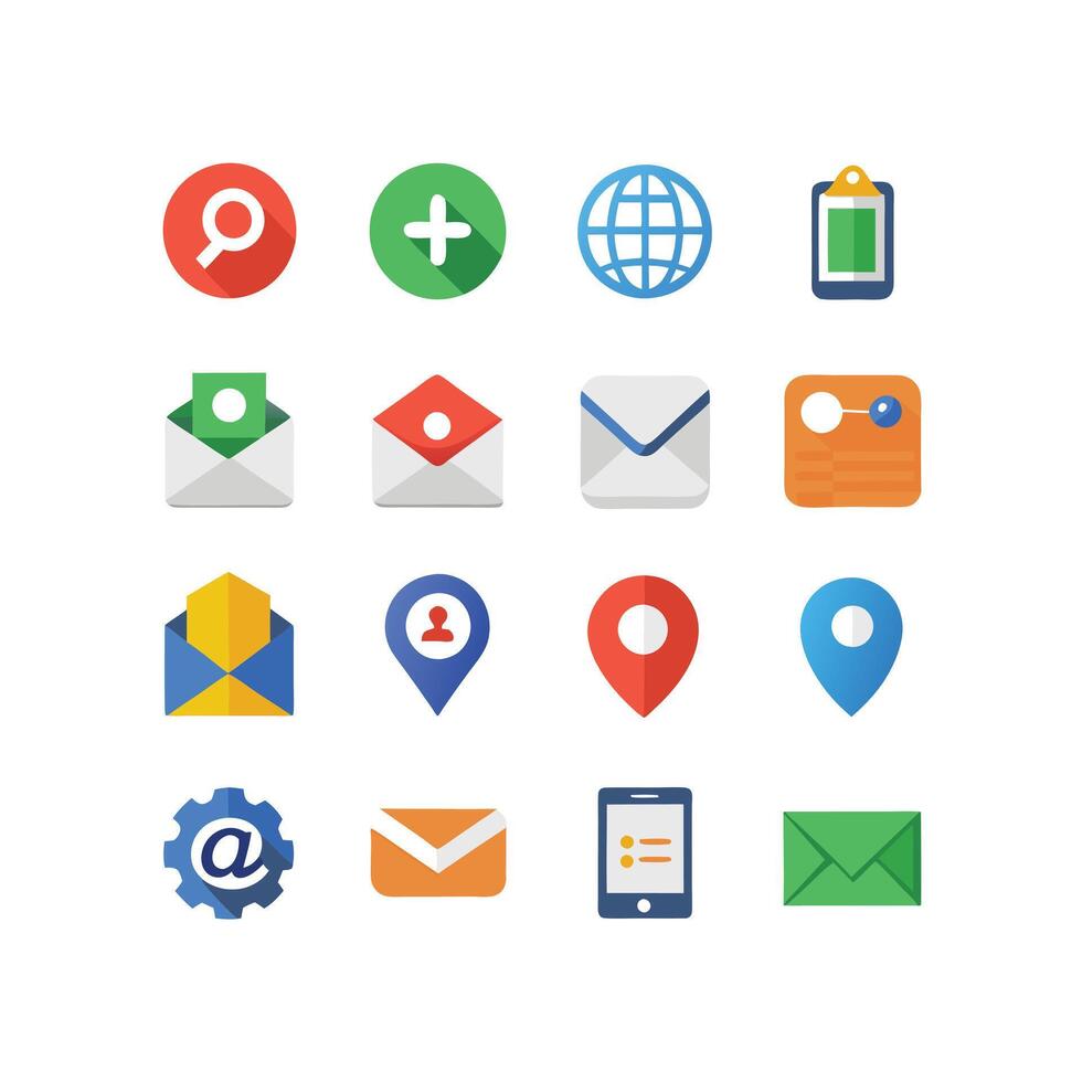 Contact Icon Set Collection Illustration vector