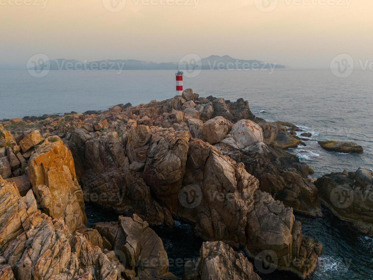 View of Ganh Den Lighthouse, Phu Yen. This is a famous tourist destination of Vietnam. photo