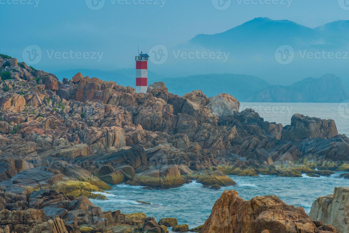 View of Ganh Den Lighthouse, Phu Yen. This is a famous tourist destination of Vietnam. photo