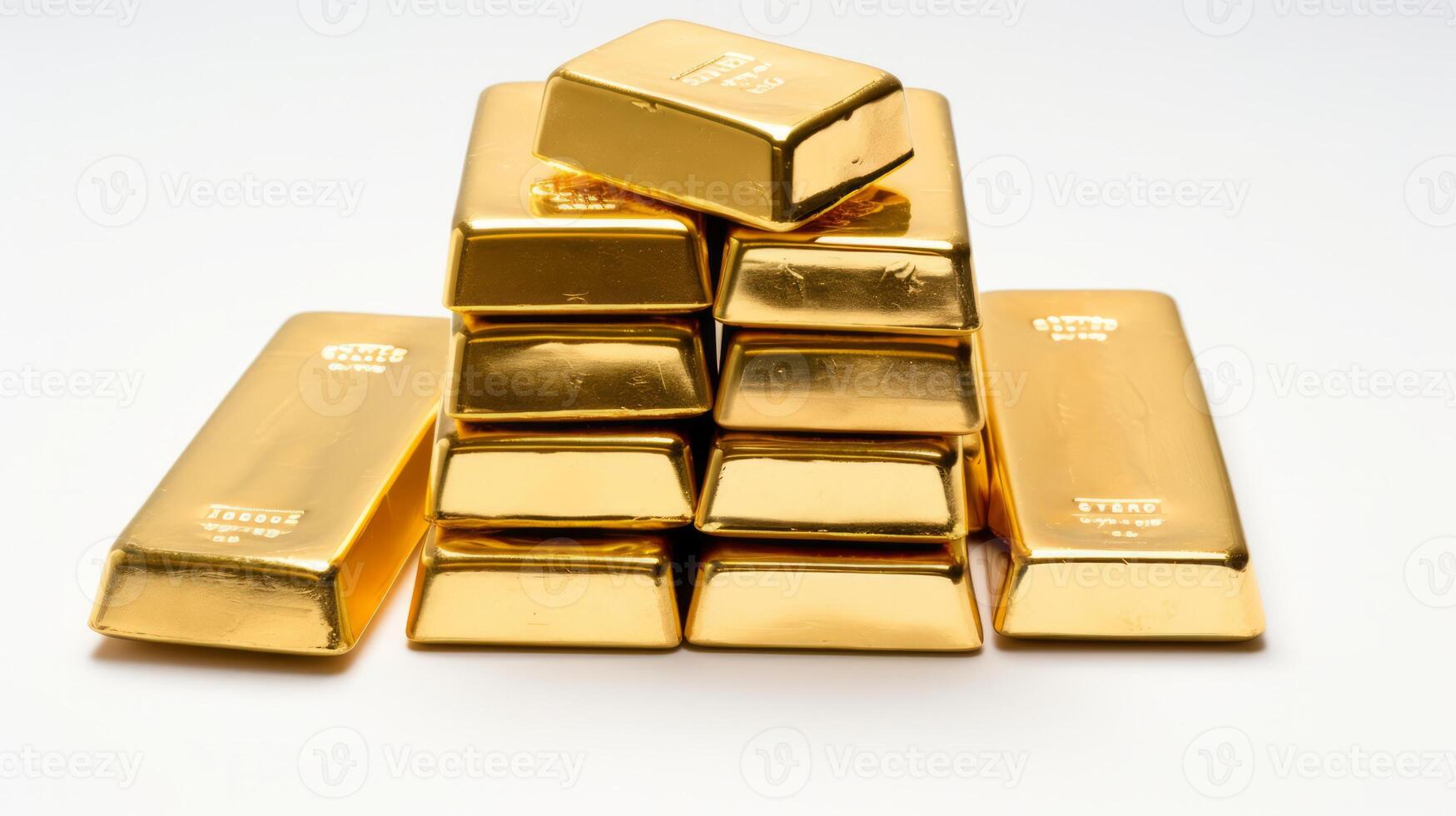 Gold bars isolated on white background. Financial concept. Neural network photo