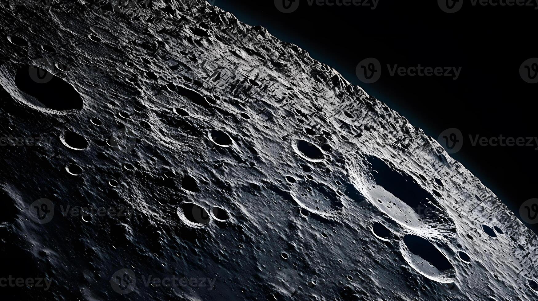 Full Moon in the space. Neural network photo
