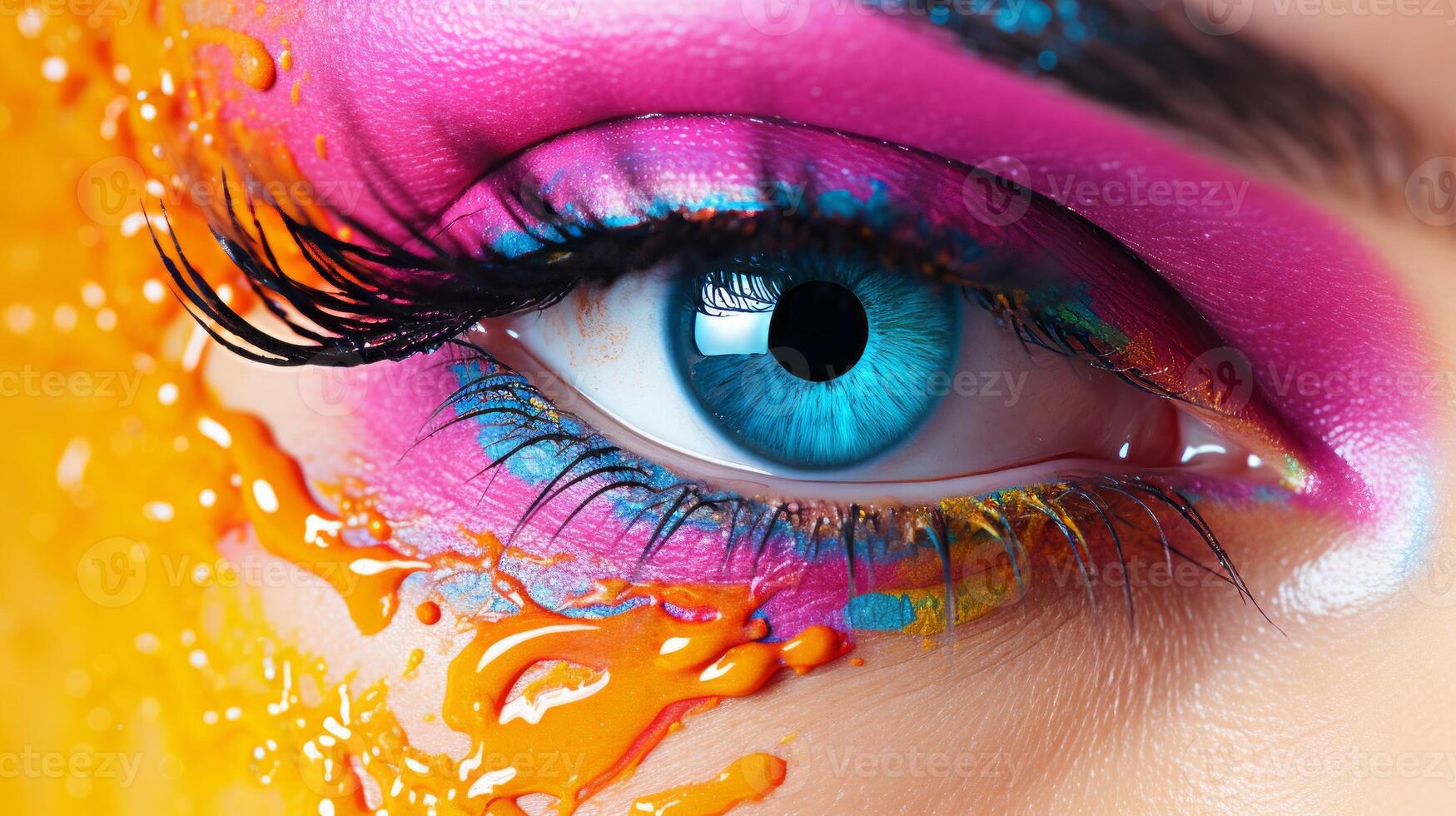 ojo con arco iris constituir. neural red foto