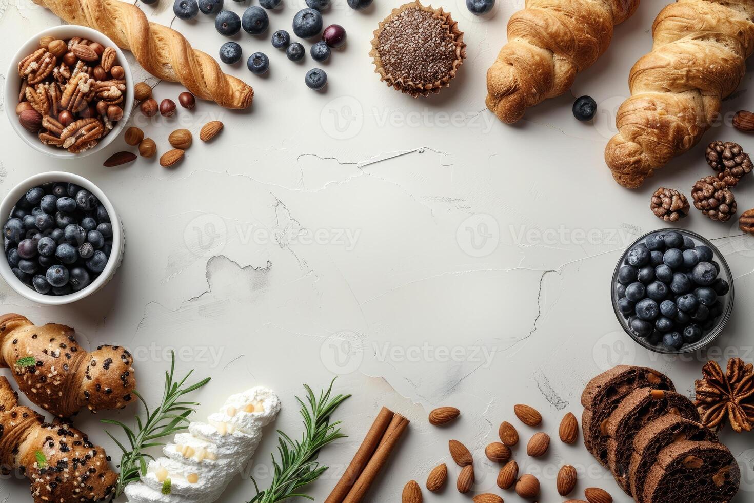 Scrumptious Pastries and Berries Frame a Delightful Scene photo