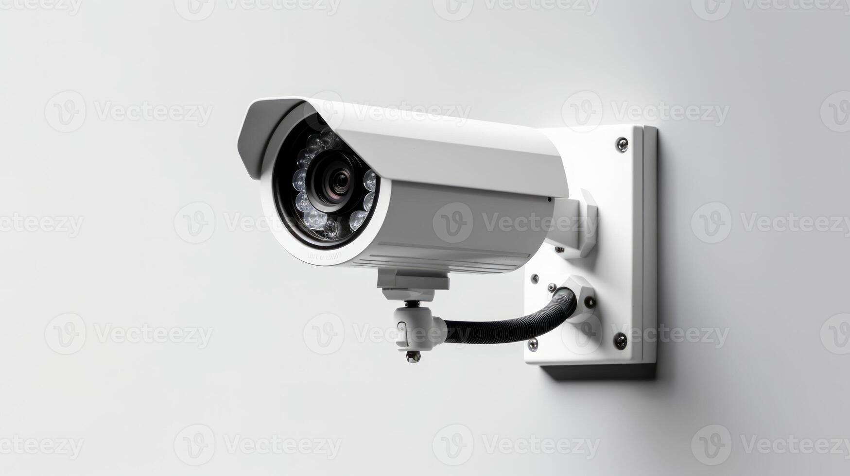 Surveillance camera on white background. Neural network photo