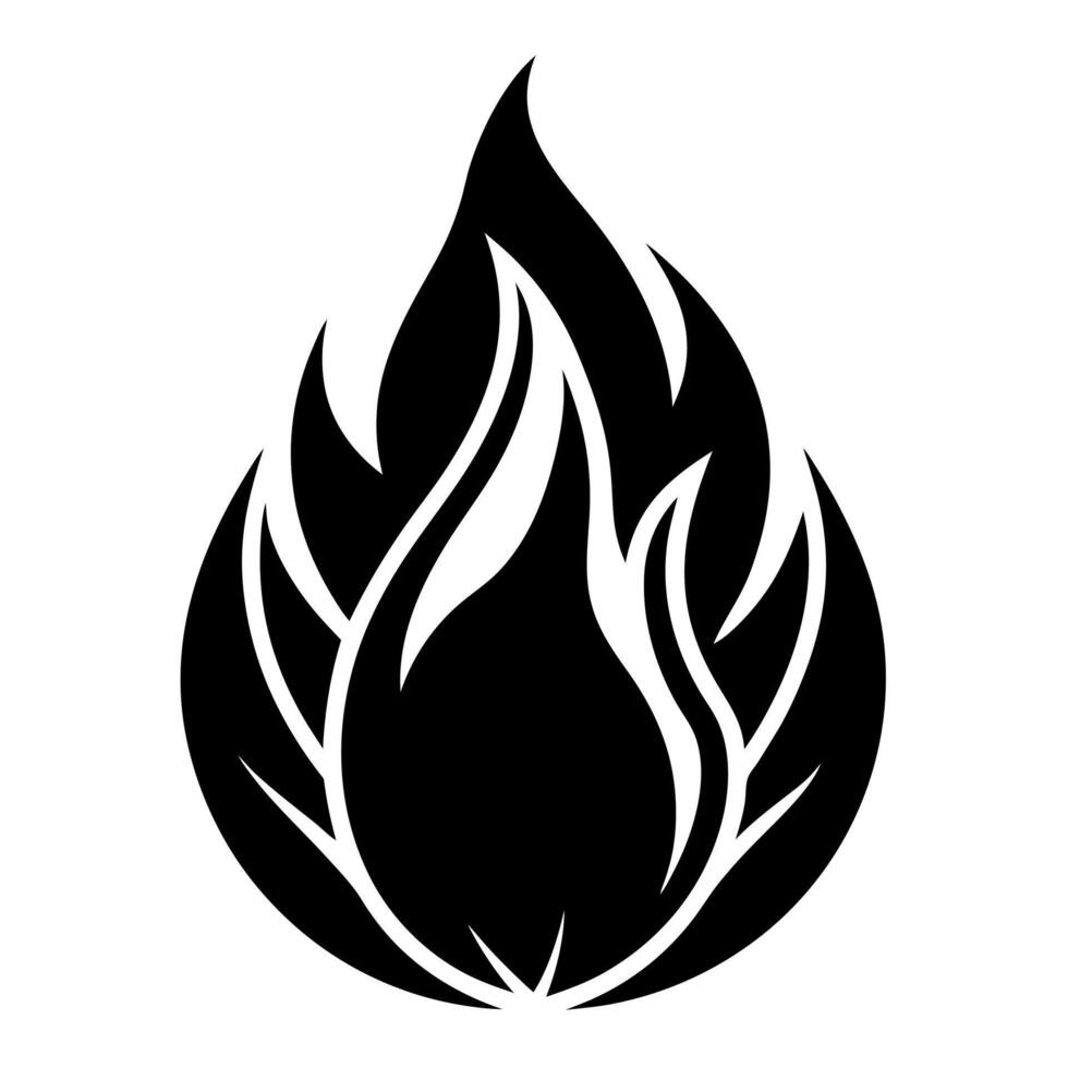 fire black silhouette illustration vector