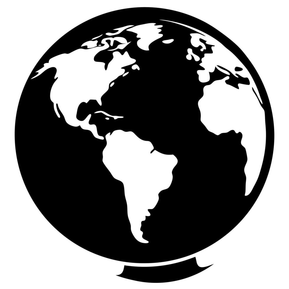 globe black silhouette illustration vector