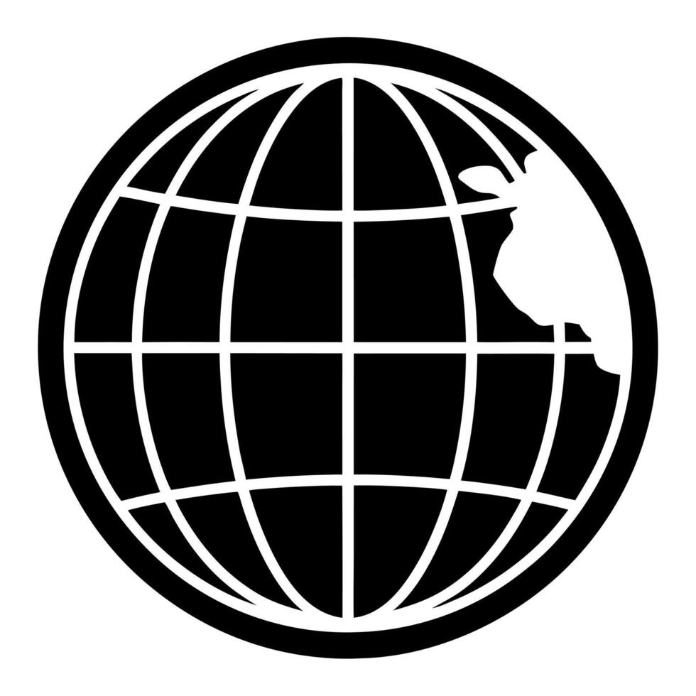 globe black silhouette illustration vector