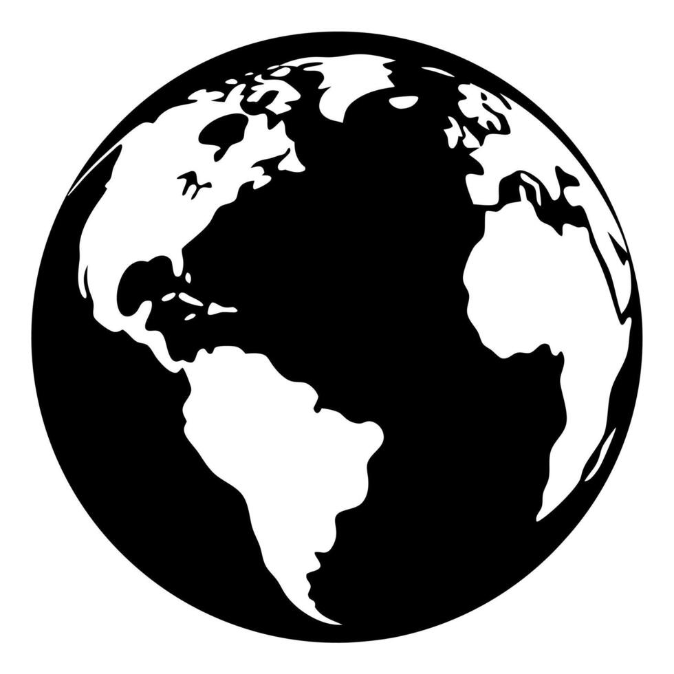globe black silhouette illustration vector