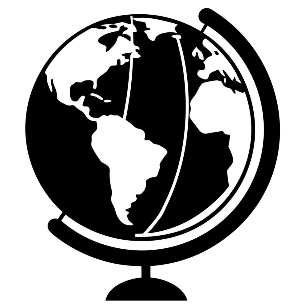 globe black silhouette illustration vector