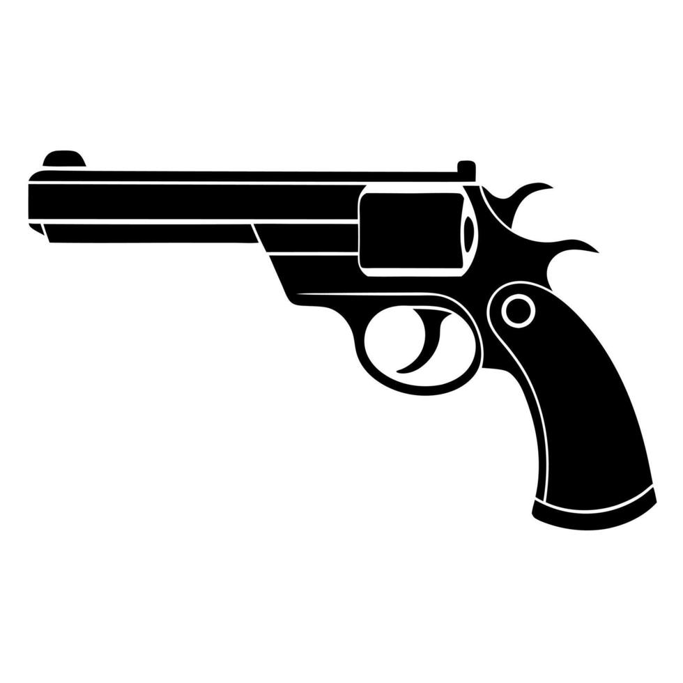 gun black silhouette illustration vector
