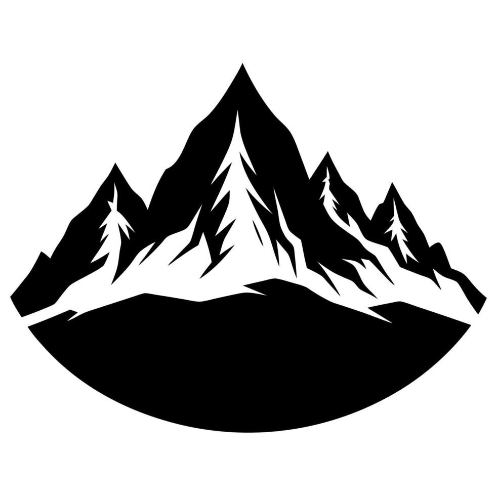 highland mountain black silhouette illustration vector