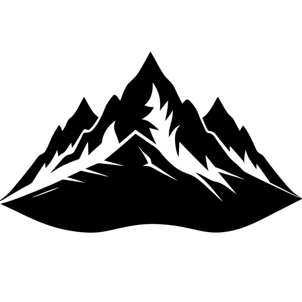 highland mountain black silhouette illustration vector