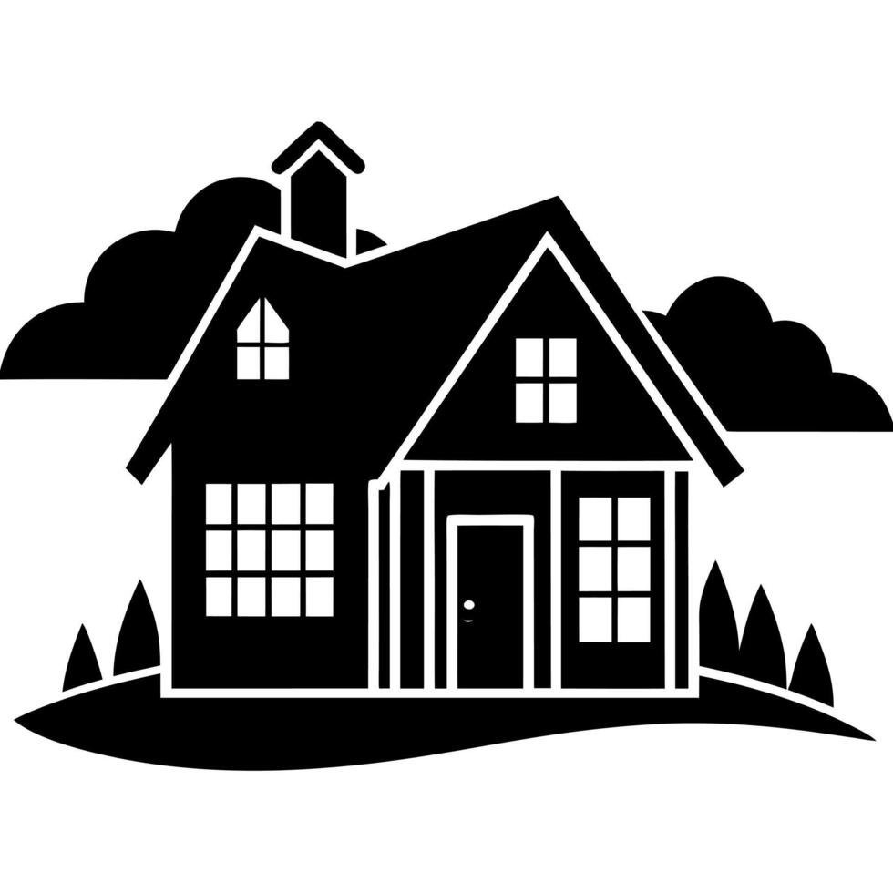 house black silhouette illustration vector