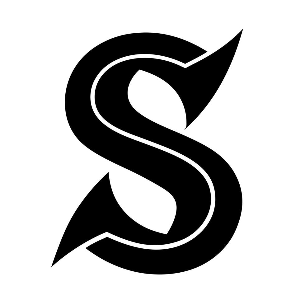 letter s black silhouette illustration vector