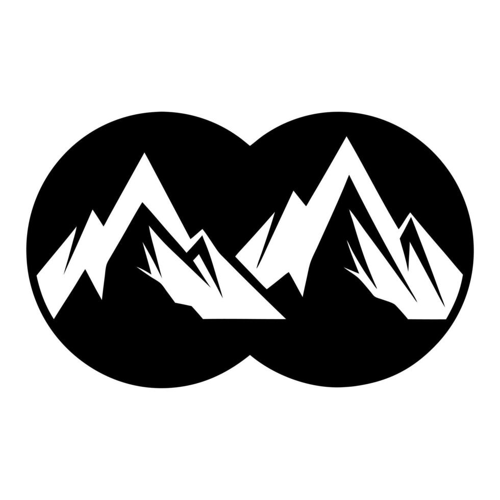 mountains icon black silhouette illustration vector