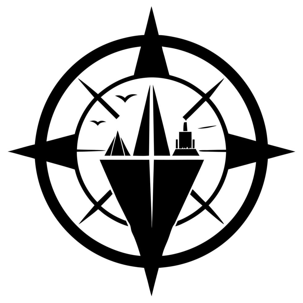 navigation black silhouette illustration vector