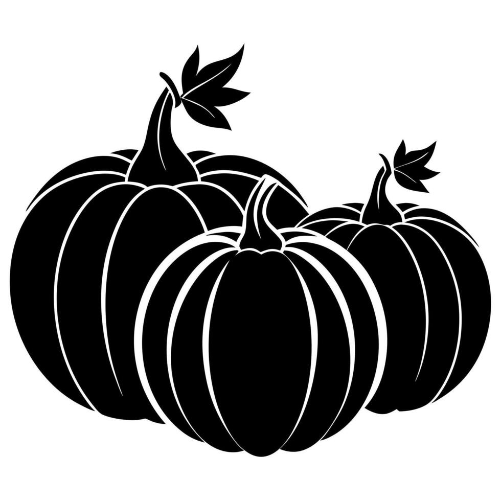 pumpkins silhouette illustration vector