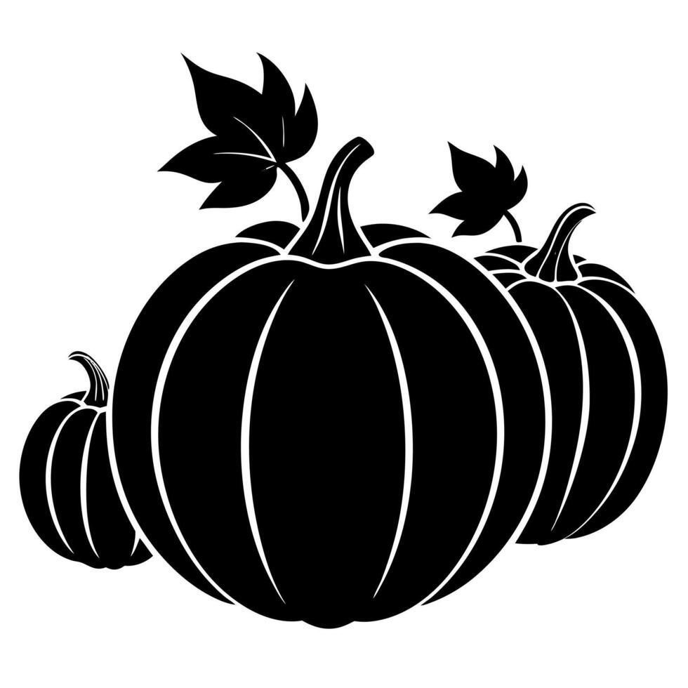 pumpkins silhouette illustration vector