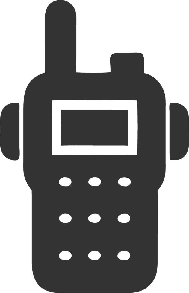 walkie talkie black fill icon vector