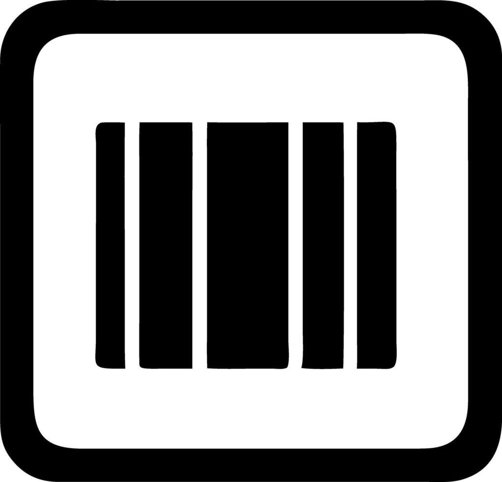 barcode black fill icon vector