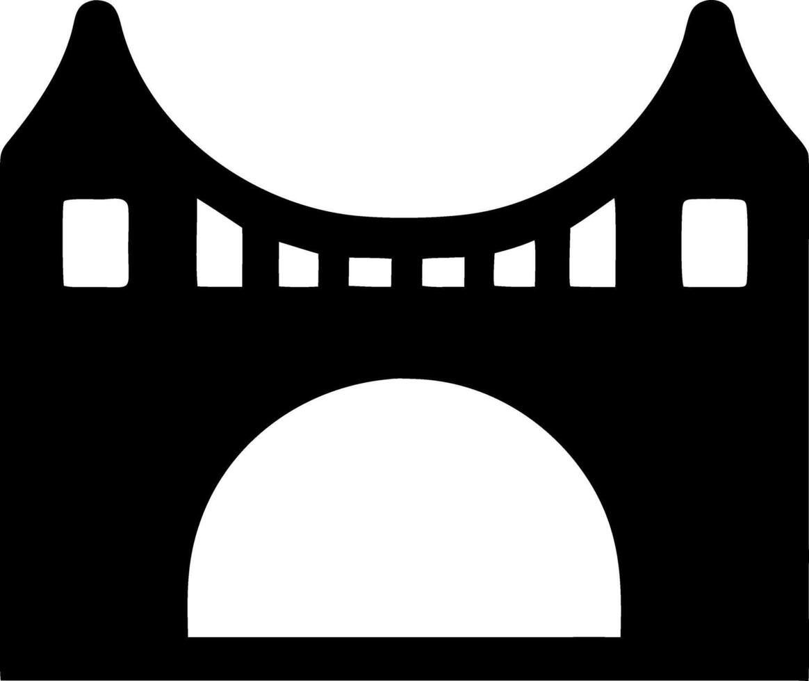 bridge black fill icon vector