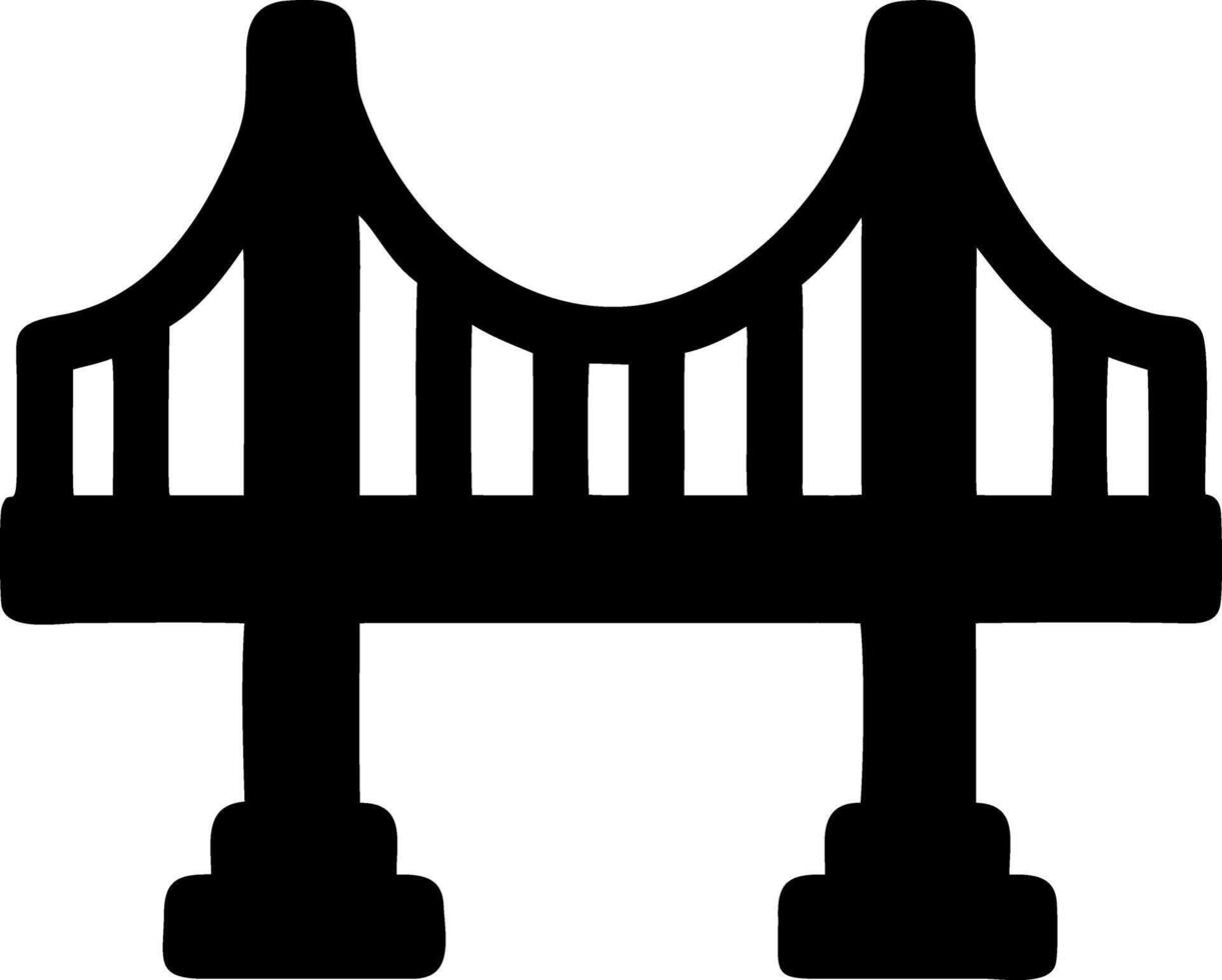 bridge black fill icon vector