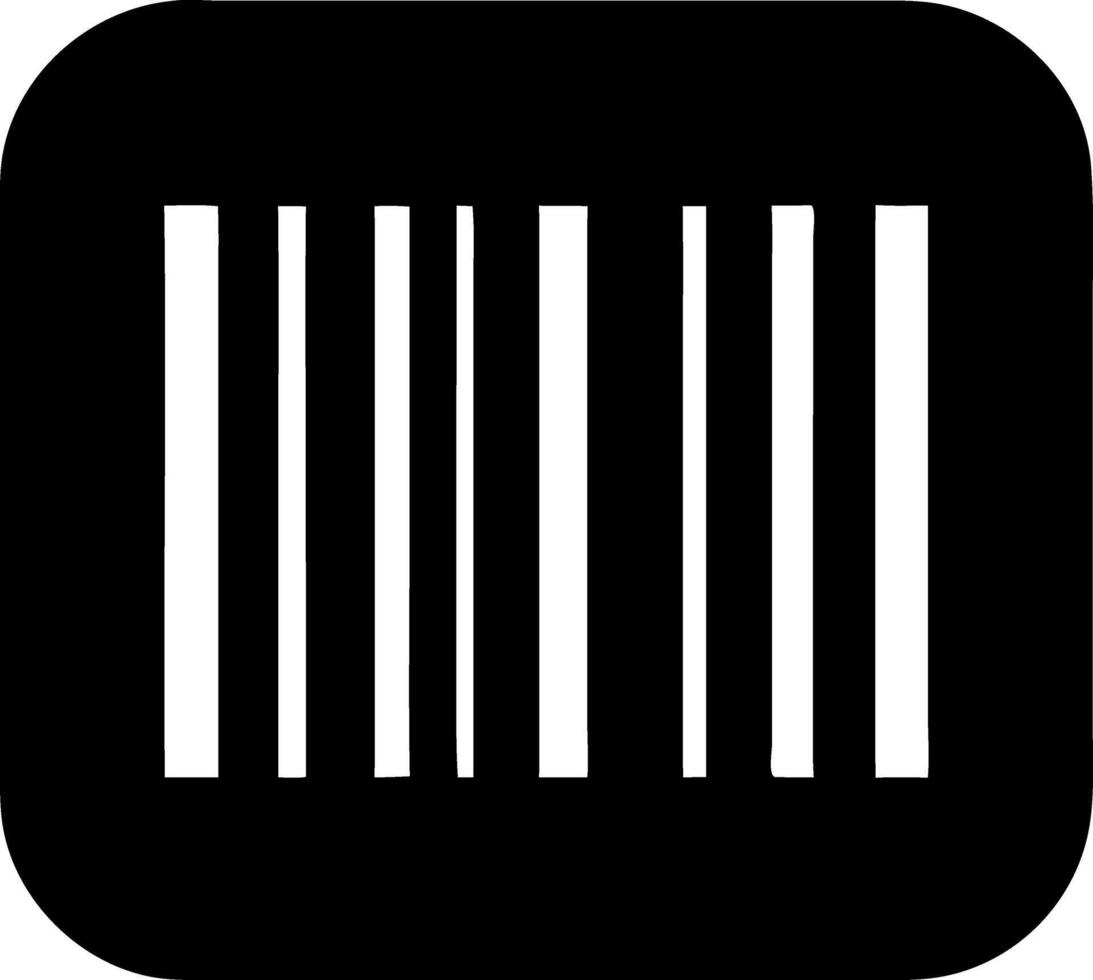 barcode black fill icon vector