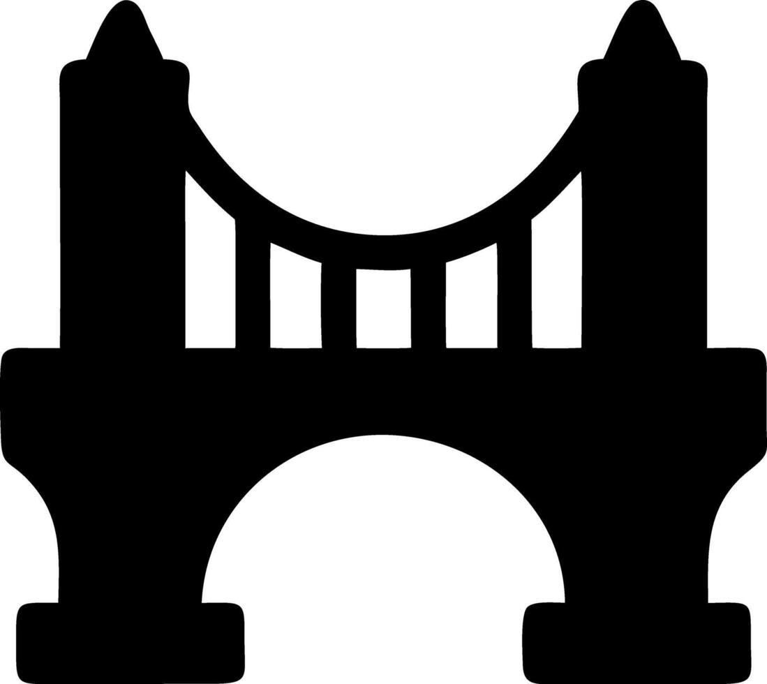 bridge black fill icon vector