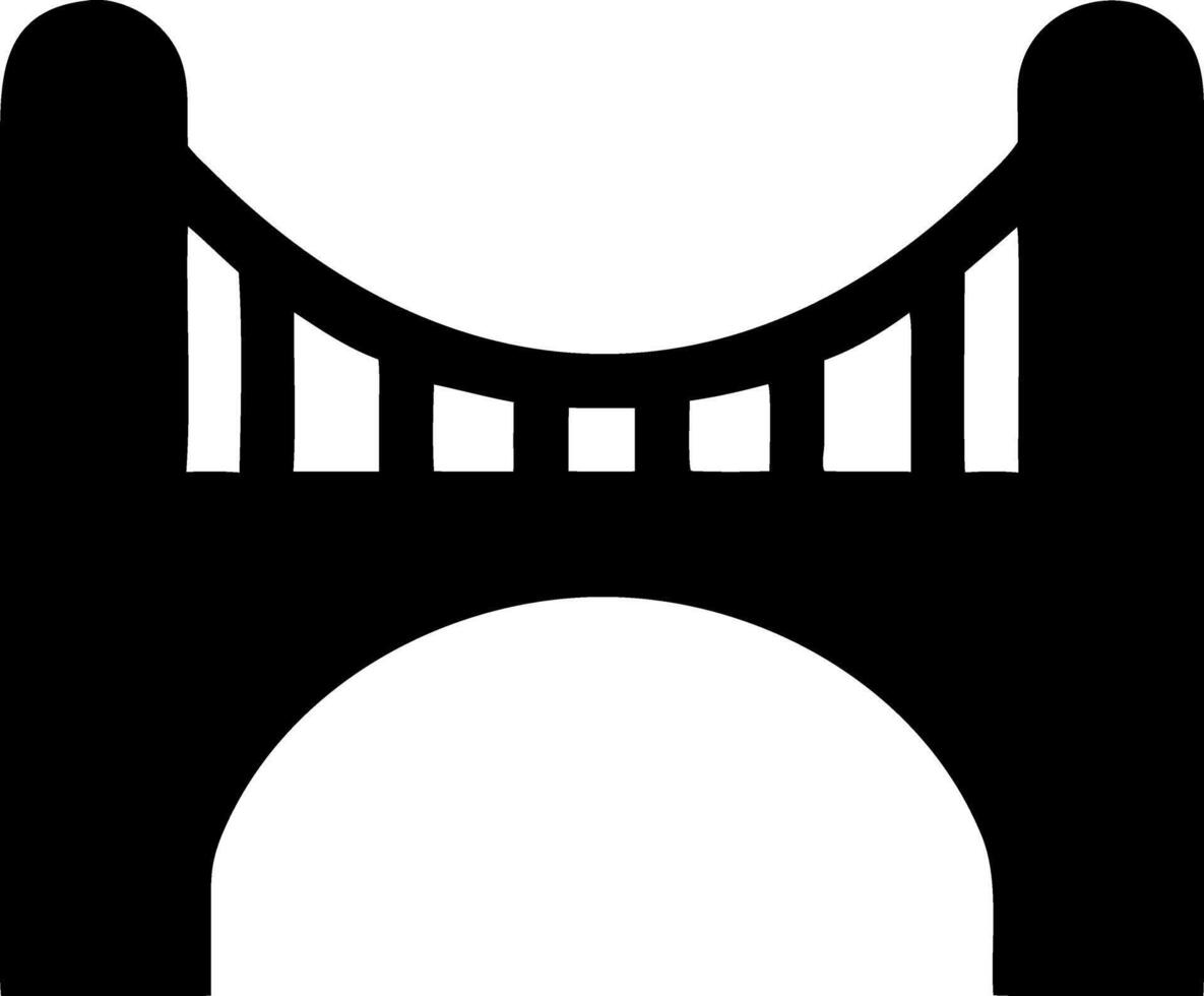 bridge black fill icon vector
