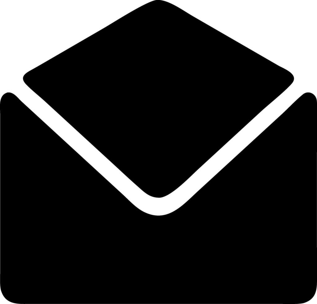 envelope black fill icon vector