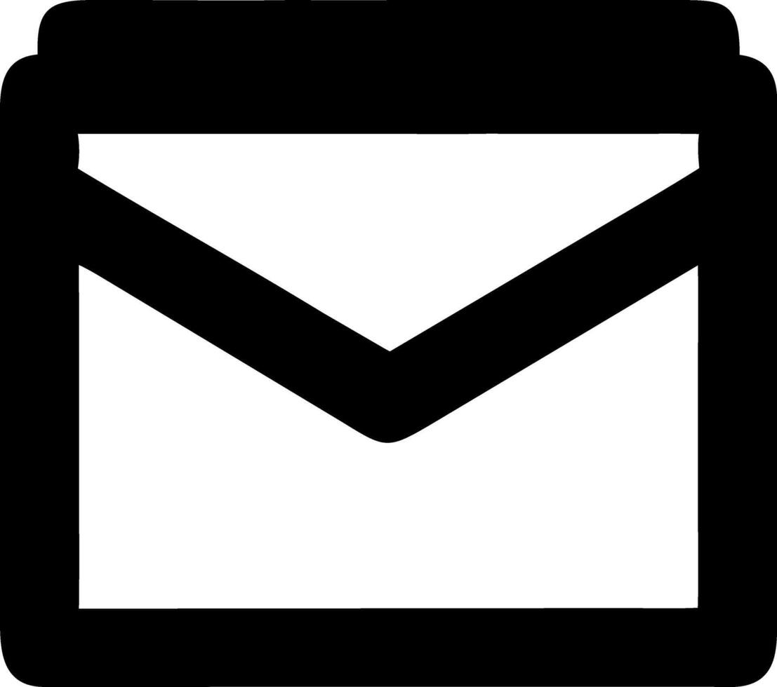 envelope black fill icon vector